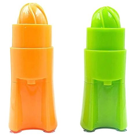 Disponible en 2 couleurs : vert et orange. Matière : PP. Presse-fruits manuel, mini presse-fruits. (1/5)