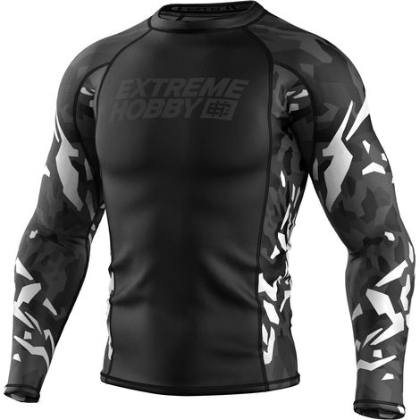 Extreme Hobby Rashguard Langarm Black Panther Schwarz-Weiß Größe