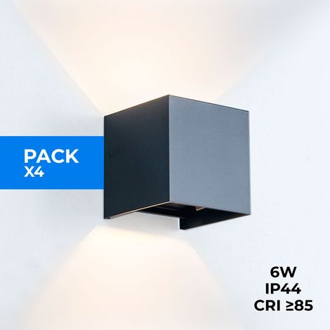 Pack De 4 Apliques De Pared "KURTIN" 6W Luz Up And Down