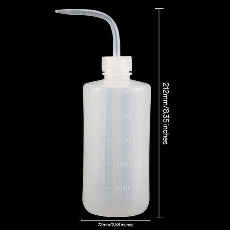 Flacon souple en plastique (500 ml, 1 pièce) avec graduations, arrosoir blanc pour plantes d'intérieur, nettoyage et lavage. (1/5)