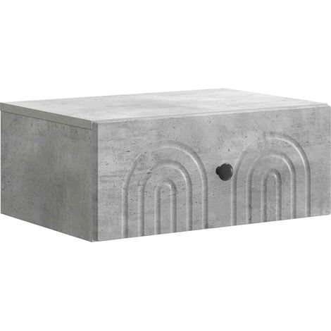 Wandmontierter Nachttisch Betongrau 49 x 34,5 x 20 cm vidaXL