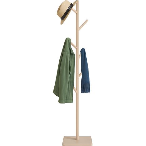 Wooden Freestanding Coat Rack with 8 Hooks (1/5)