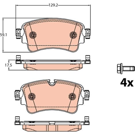 Plaquettes de frein arrière GDB2132 TRW (1/5)