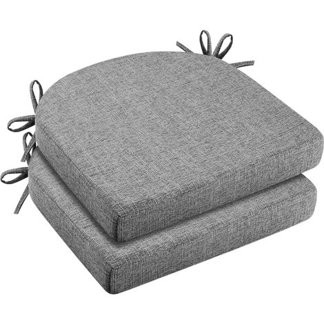 Set of 2 Chair Cushions, 43 x 42 x 5 cm, High Density Foam Seat Cushion, Comfortable Cushion for Indoor/Outdoor, Garden / Balcony Chair Cover, Seat Cushion for Room (1/5)