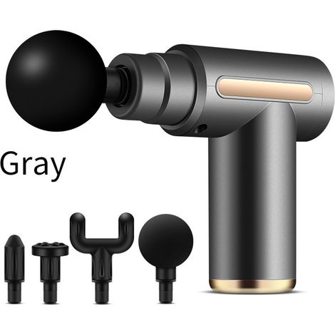 Mini Pistolet de Massage Musculaire, Pistolet de Massage Ultra Silencieux, 6 Vitesses, 4 Têtes de Massage, l'Écran LCD, Masseurs Électriques Portables pour Soulager les Douleurs Musculaires