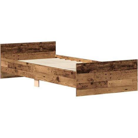 Cadre de lit avec tête de lit, bois antique, 80 x 200 cm (1/5)