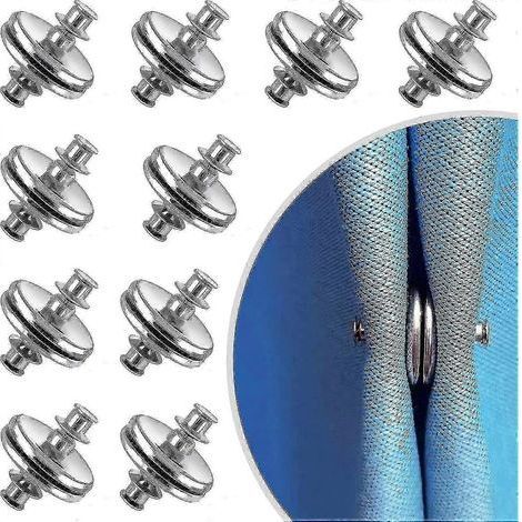 Lot de 10 poids et fermetures magnétiques pour rideaux - Aimants occultants avec boutons de 17 mm pour rideaux épais (1/5)