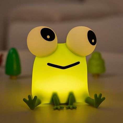 Lampe grenouille, veilleuse grenouille mignonne en silicone à intensité réglable, pour chambre d’enfant, lampe LED rechargeable de chevet avec minuterie de 30 minutes (1/5)