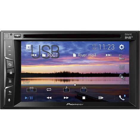 Ampli-tuner multimédia 2 DIN DAB+ – Kit mains libres Bluetooth – Connexion caméra de recul – Écran 6.2 pouces – Pioneer (1/3)