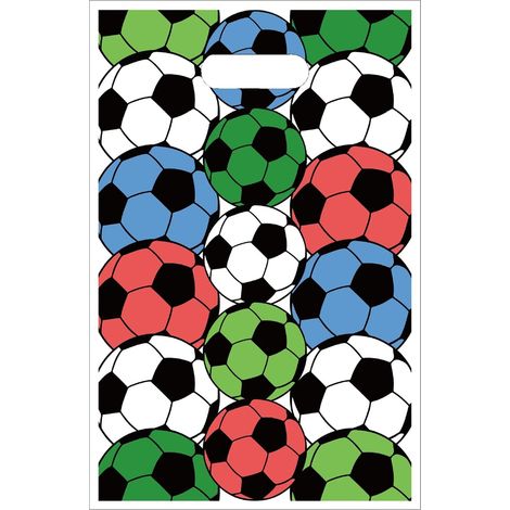 Sacs cadeaux en papier pour fête d'anniversaire de football - Sacs cadeaux en papier avec autocollants sur le thème du football pour anniversaire - Accessoires de fête pour remplir et offrir des (1/3)