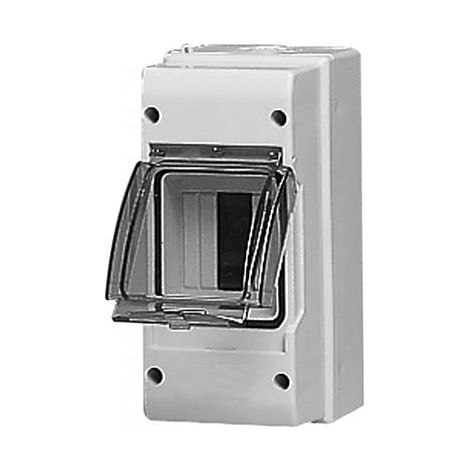 CENTRALINO DA PARETE SERIE SLIM 2/3 MODULI TENUTA STAGNA IP65 COLORE GRIGIO CON SPORTELLO FUME' FAEG - FG14203