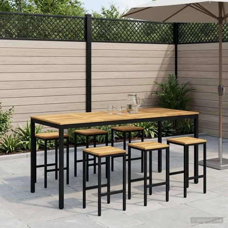 vidaXL Mesa de Bar para Jardín NAARDEN Blanco y Negro (1/5)
