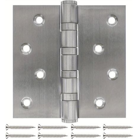 6 Stück hochbelastbare 4-Zoll-Lagerbänder, Edelstahl mit quadratischen Ecken, gebürstetes Nickel-Satin-Finish, für P (1/4)