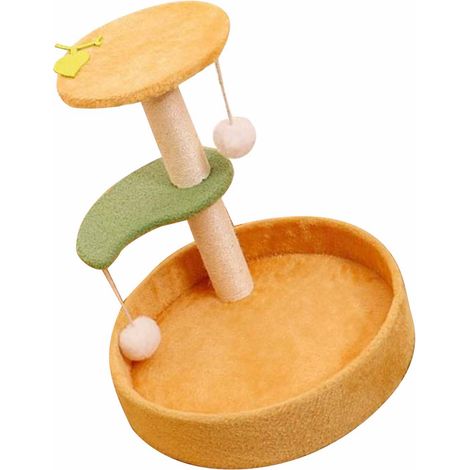 Arbre à chat en sisal avec griffoir, structure d'escalade interactive et multifonctionnelle, tour à chat confortable et lit pour l'intérieur et l'extérieur (1/4)