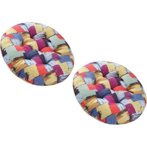 Set mit 4/2/1 Stuhlkissen 40x40/50x50/45x45cm Runde Stuhlkissen Küchensitzkissen Outdoor Indoor Bodenkissen für Garten, Büro, Terrasse (0,40x40cm/15x15in 2 Stück) (1/4)