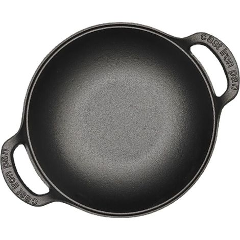 Marmite en fonte Yuanbao épaissie à double oreille. marmite à soupe. petite poêle à frire domestique. poêle à frire non revêtue. poêle antiadhésive.30cm (1/3)