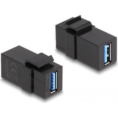 Delock MÃ³dulo Keystone USB 3.0 A hembra  USB 3.0 A hembra negro (1:1)