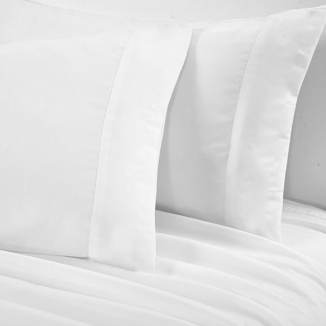 Ensemble de draps doux, couvre-lit à poches profondes, literie de haute qualité, blanc crème, taille QUEEN, 4 pièces (1/5)