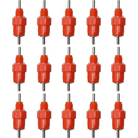 Buveurs Automatiques, Eau Mamelons Abreuvoirs, Abreuvoir de Volaille, Automatique Tétine Abreuvoir, pour Poulet Canard Volaille,15 Pcs (1/5)