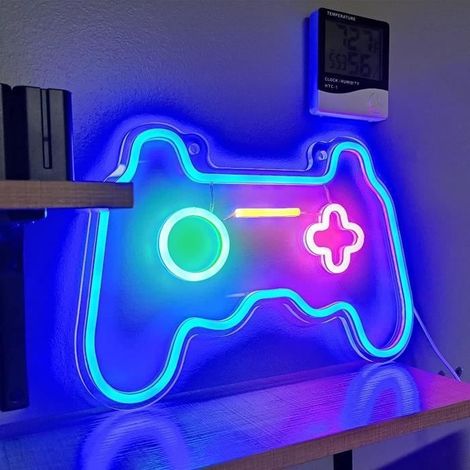 COOVEE Nicht-LED-Schild – Gamecontroller – 38 x 25 cm – USB-Ladefunktion – Einstellbare Helligkeit – Blue Wake Controller (1/4)