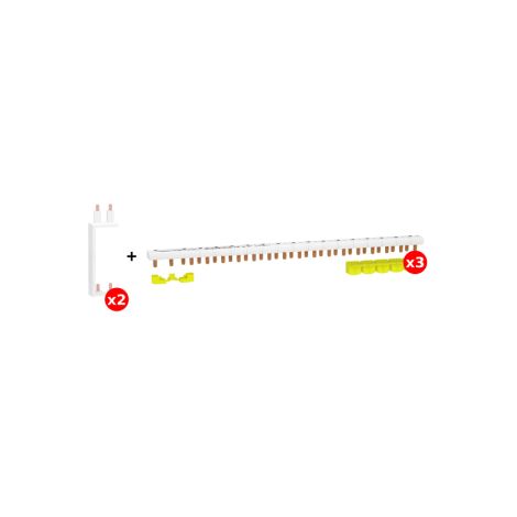Schneider - LOT XP RESI9 - Spu00e9cial tableau 3 Rangu00e9es 18M - Peignes 1P+N - Ru00e9f. : R9PXV+R9PXH218x3 (1/2)