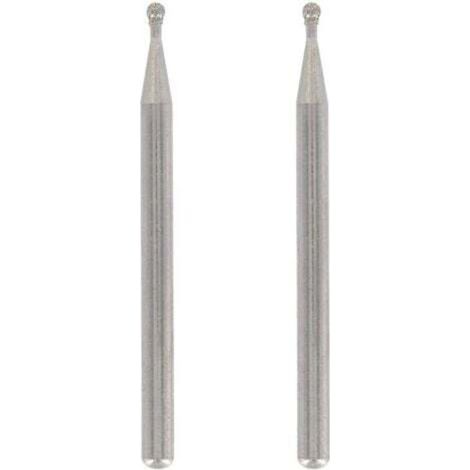 Lot de 2 pointes Diamant. Bout rond. Diamètre de travail 2mm pour Gravure et Sculpture dans le Verre. Miroir. Céramique avec Outil Multiusage