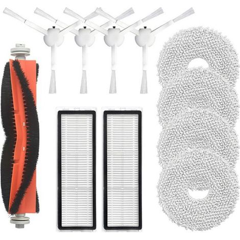 Brosse Principale - Brosses Latérales - Filtres - Vadrouilles - Pour Robot Balayeuse Mijia - Lot Complet de Rechange - 11 Pièces (1/4)