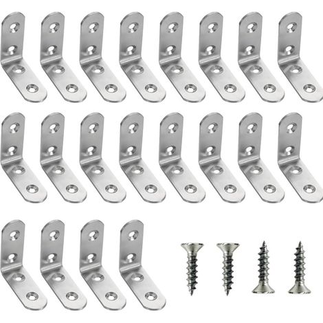 Lot de 20 connecteurs d'angle en métal - 40 x 40 x 16 mm - Angle à (1/5)