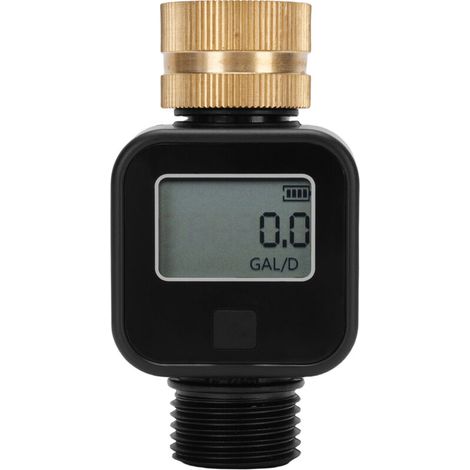 Rosvola Moniteur de minuterie de Valve d'eau, débitmètre de tuyau d'arrosage, connecteur de Rotation à 360 degrés pour intérieur et extérieur, en laiton pour utilisation. (1/5)