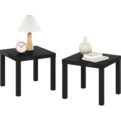 Table d'appoint, Bois d'ingénierie, Noir, 2-Pack (1/5)
