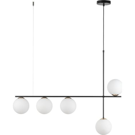 Suspension minimaliste noire 5 globes G9 Silia Sigma (1/3)