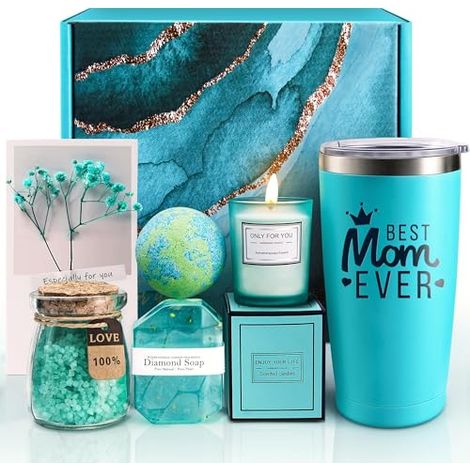Panier-Cadeau Spa - Tasse Isolée En Acier Inoxydable - Savon Artisanal - Bombe De Bain - Sel De Bain - Bougie En Soja - Pour Maman - 1 Pièce (1/5)