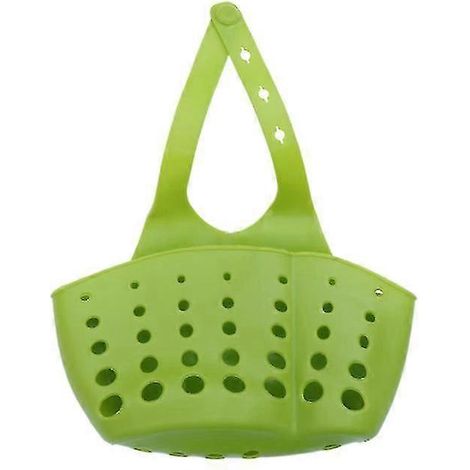 Panier de rangement suspendu pour évier, sac de vidange, accessoires de salle de bain, porte-éponge, panier de rangement pour évier (vert) (1/5)