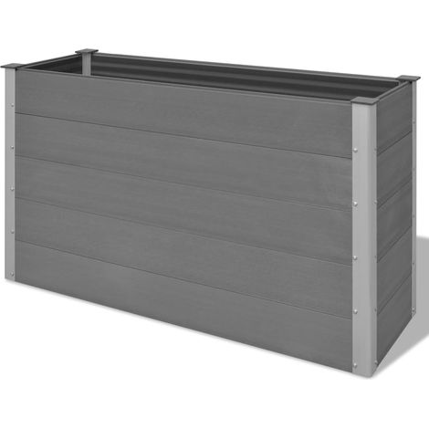 Fioriera rialzata per piante e fiori giardino WPC 150 x 50 x 91 cm grigio 020001241