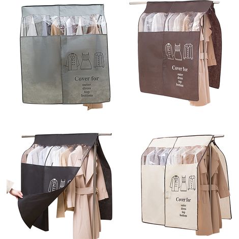 Housse anti-poussière en tissu non tissé pour vêtements, housse anti-poussière pour la maison, cintre pour armoire (1/4)