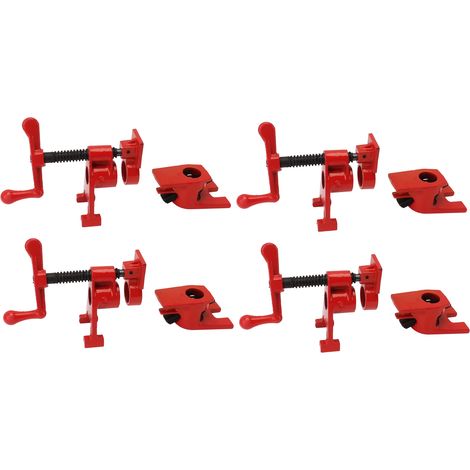 4PCS Serre-tube en fonte malléable 3/4 pouce lourd style H pour menuiserie bois, bricolage maison et travaux de réparation DIY (1/5)