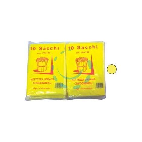 SACCO CONDOMINIALE RINFORZATO GIALLO PZ.10 - cm.70x110 gr.75