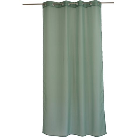 Voilage à œillets uni Vert clair 140x240 cm (1/2)