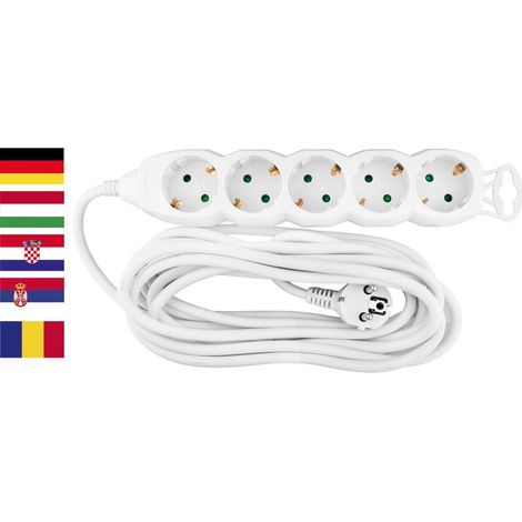 Kabel Strend Pro DG-805B, Schuko-Steckdose, 5,00 m, 5 Steckdosen, HU, RO, SRB, CRO (1/2)