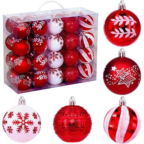 Decorazioni natalizie in plastica, palline da appendere - 8