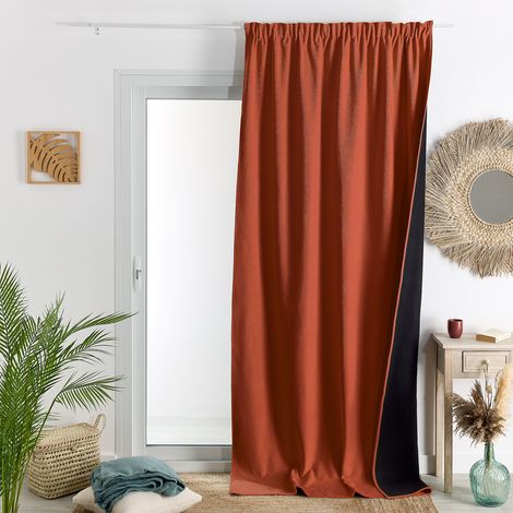 Rideau thermique phonique semi-occultant 140x260 cm – 100% polyester – Isolation 13 fois supérieure – Finition galons fronceurs (1/4)