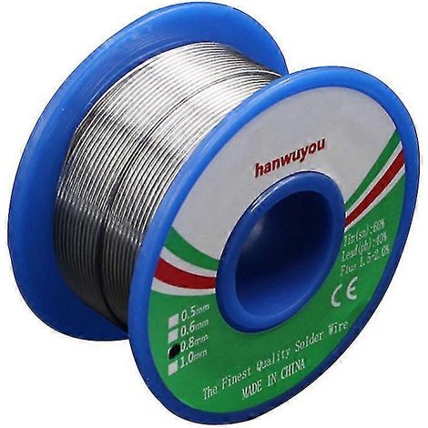 Fil à souder étain-plomb 60-40 à âme de colophane pour le soudage électrique, 0,8 mm, 55 g (1/3)