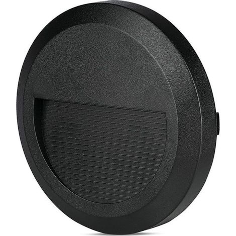 V-TAC VT-1142-B 2W LED Wandleuchte warmweiß 3000K rund schwarz IP65 - SKU 1317 (1/5)
