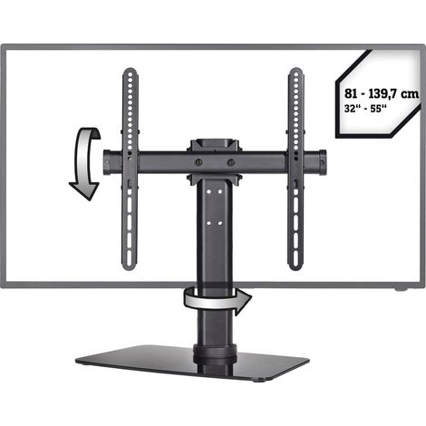 Support TV inclinable mobile 81,3 cm (32) – 139,7 cm (55) – Réglable en hauteur – Charge max 40 kg – VESA 600x400 mm – Speaka Professional (1/6)