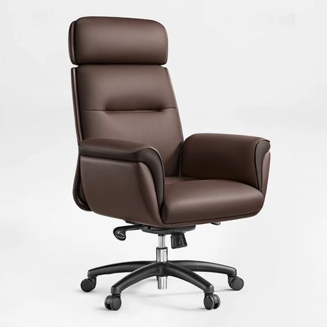 Fauteuil bureau cuir microfibre ergonomique, modèle direction confortable haut et spacieux. Pourvu d'appui-tête surélevé et garnissage bien rembourré, adapté usage bureau et gaming