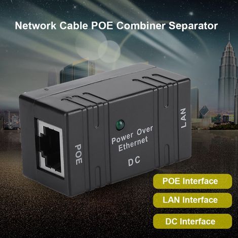 Injecteur POE Mini Universel RJ45 pour Caméra IP et Point d'Accès WiFi Noir (1/5)