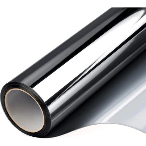 Film Pour Vitre Unidirectionnel - Effet Miroir Réfléchissant - Contrôle Thermique et Anti-UV - Autoadhésif PVC - Pour Porte ou Fenêtre Intérieure - 50x300 cm (1/5)