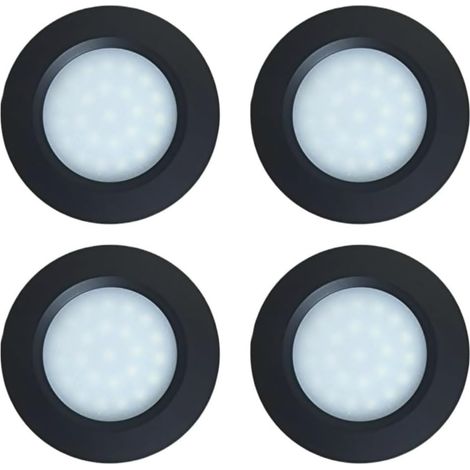 Spot LED Encastrable 12V - Lot de 4 - Tactile Dimmable - Noir Blanc Froid 6000K - Camping Car Bateau (1/5)