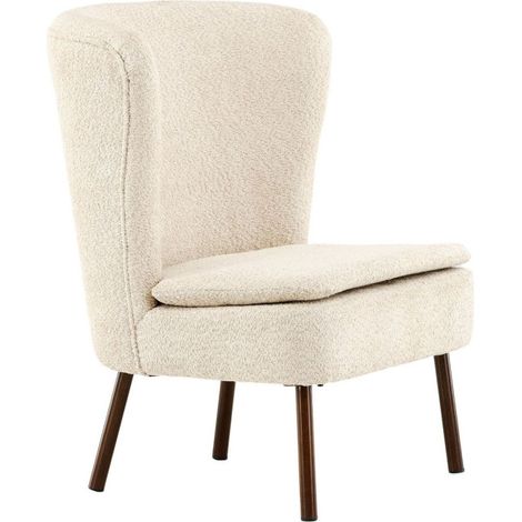 Fauteuil Design Bouclette "Hallso" 92cm Beige (1/5)