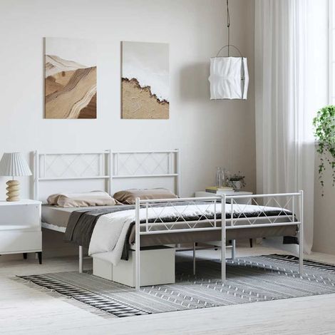 Estructura cama sin colchón con estribo metal  150x200 cm